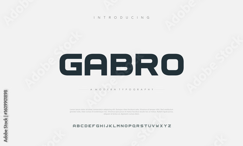 Gabro Creative font. Modern abstract digital tech font. Logo creative font, type, technology, movie, digital, music, movie. Fonts and illustration in vector format.