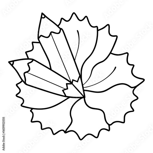 Pencil Shavings Coloring Pages – Art, Stationery, Outline, Kids, Printable, Creative

