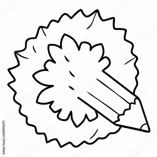 Pencil Shavings Coloring Pages – Art, Stationery, Outline, Kids, Printable, Creative

