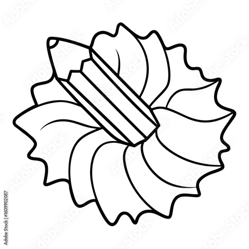 Pencil Shavings Coloring Pages – Art, Stationery, Outline, Kids, Printable, Creative

