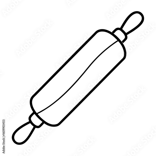 Rolling Pin Coloring Pages – Baking, Kitchen, Dough, Outline, Kids, Printable, Fun

