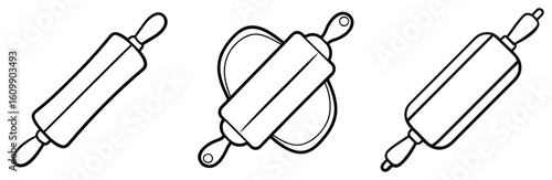 Rolling Pin Coloring Pages – Baking, Kitchen, Dough, Outline, Kids, Printable, Fun

