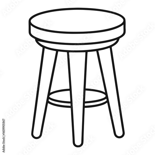 Tabouret Stool Furniture Coloring Pages – Printable, Outline, Minimal, Home, Easy, Kids, Design

