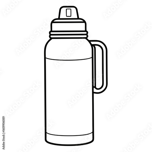 Thermos Bottle Travel Mug Coloring Pages – Printable, Outline, Insulated, Simple, Fun, Easy

