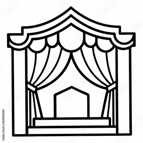 Theater Stage Mask Drama Coloring Pages – Printable, Outline, Performance, Fun, Kids, Easy


