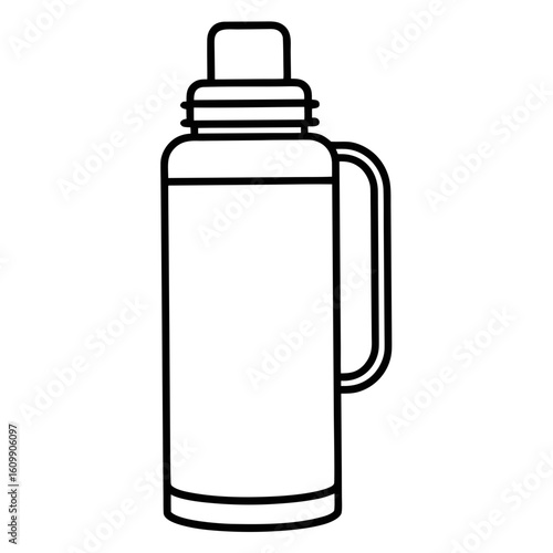 Thermos Bottle Travel Mug Coloring Pages – Printable, Outline, Insulated, Simple, Fun, Easy

