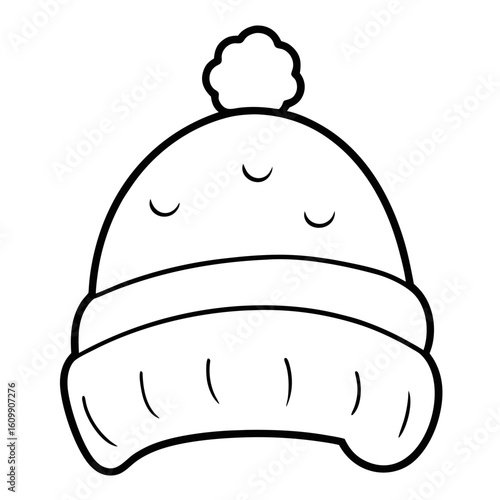 Warm Hat Coloring Pages – Cozy, Winter, Fashion, Outline, Line Art, Printable, Comfortable

