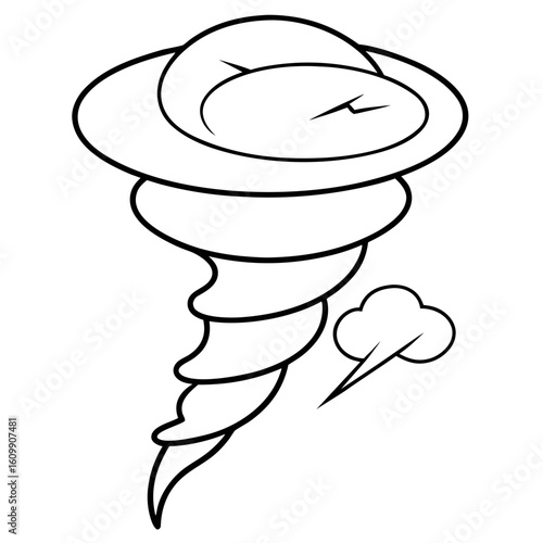 Weather Tornado Coloring Pages – Storm, Disaster, Nature, Outline, Line Art, Printable, Severe Weather


