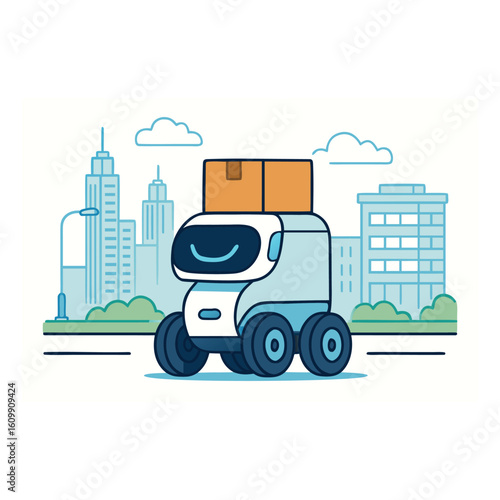  Delivery Robot Autonomous vector 