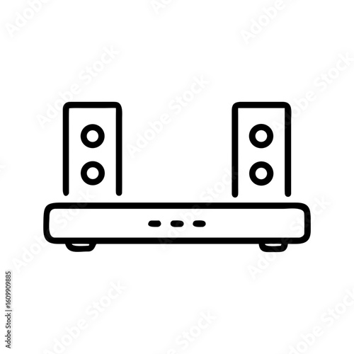 Soundbar and subwoofer icon with sleek design for home audio systems