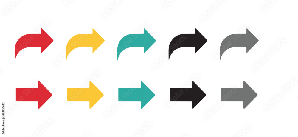 Fototapeta premium Colorful arrow set isolated on white background