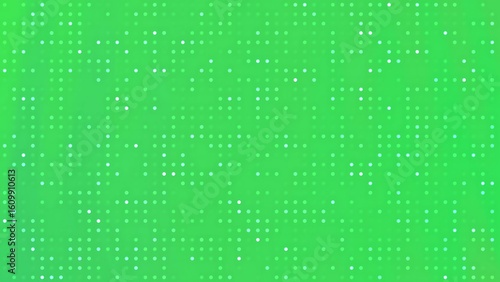 Desertcore Abstracts Twirls Blink Dot Abstract vibrant green background featuring a grid of evenly spaced small dots creating a digital pattern.