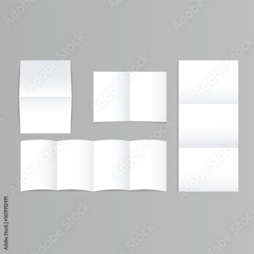 Realistic Folded Paper Icon Set Vector Design.