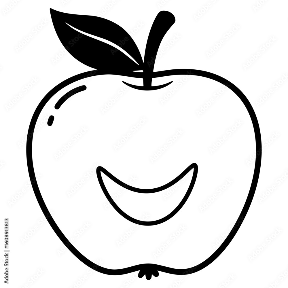 Obraz premium apple laugh or smile silhouette
