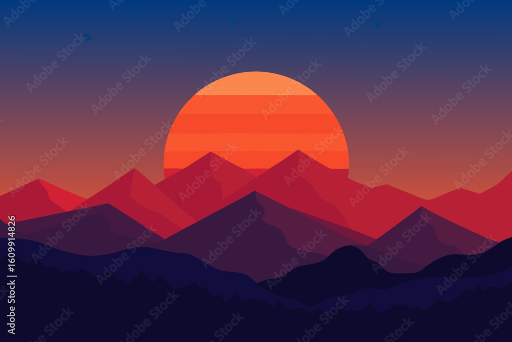 Fototapeta premium sunset over the mountains