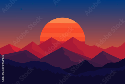 sunset over the mountains