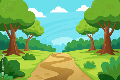 Generate A Beautiful Illustration Of A Natural Forest Scene