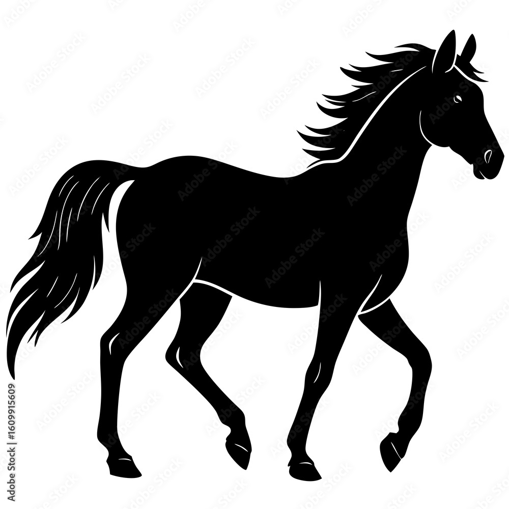 Obraz premium horse silhouette vector on white background 