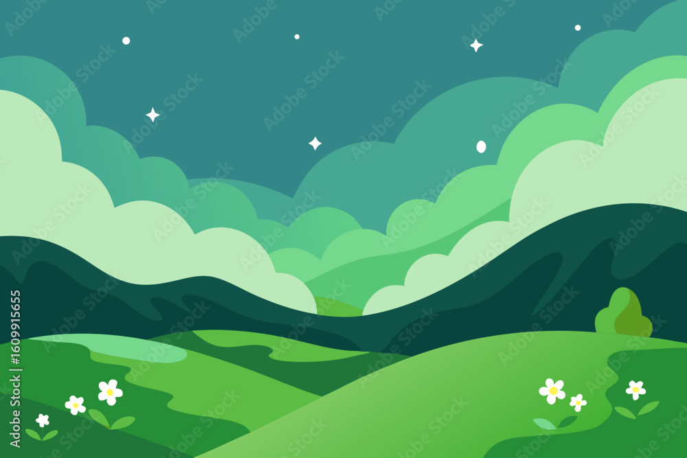 Obraz premium Create A Peaceful Vector Art Background Illustration Of Nature