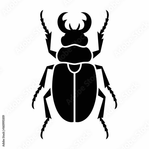 Black Beetle Silhouette Illustration