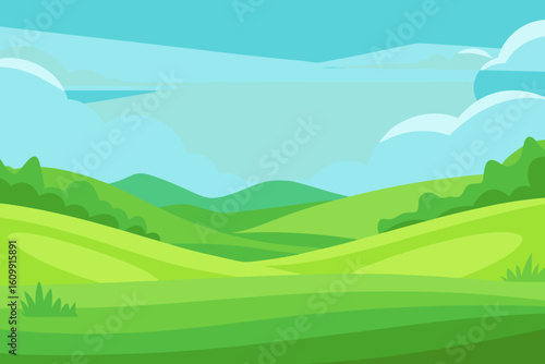 Serene Open Field Landscape Bathed Gentle Sunlight Peaceful Natural View