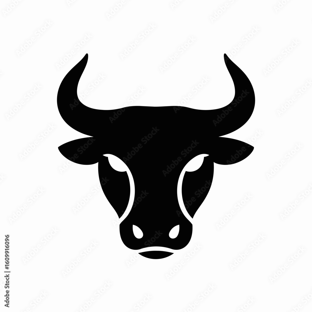 Bull Head Silhouette Logo Design Bull Head Silhouette Logo Design