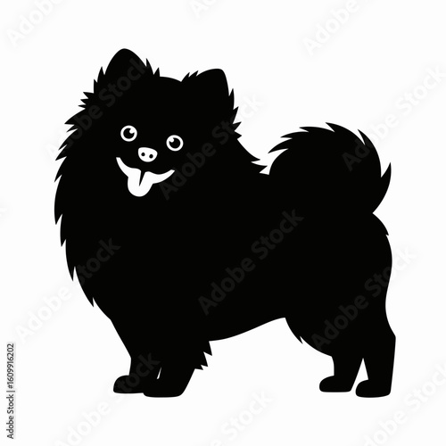 Cute Silhouette of a Pomeranian Dog