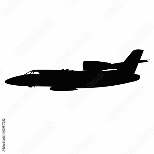 Silhouette of a Jet Airplane in Flight