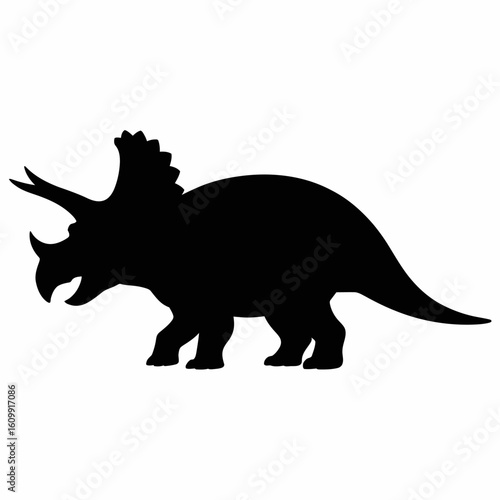 Silhouette of a Triceratops Dinosaur