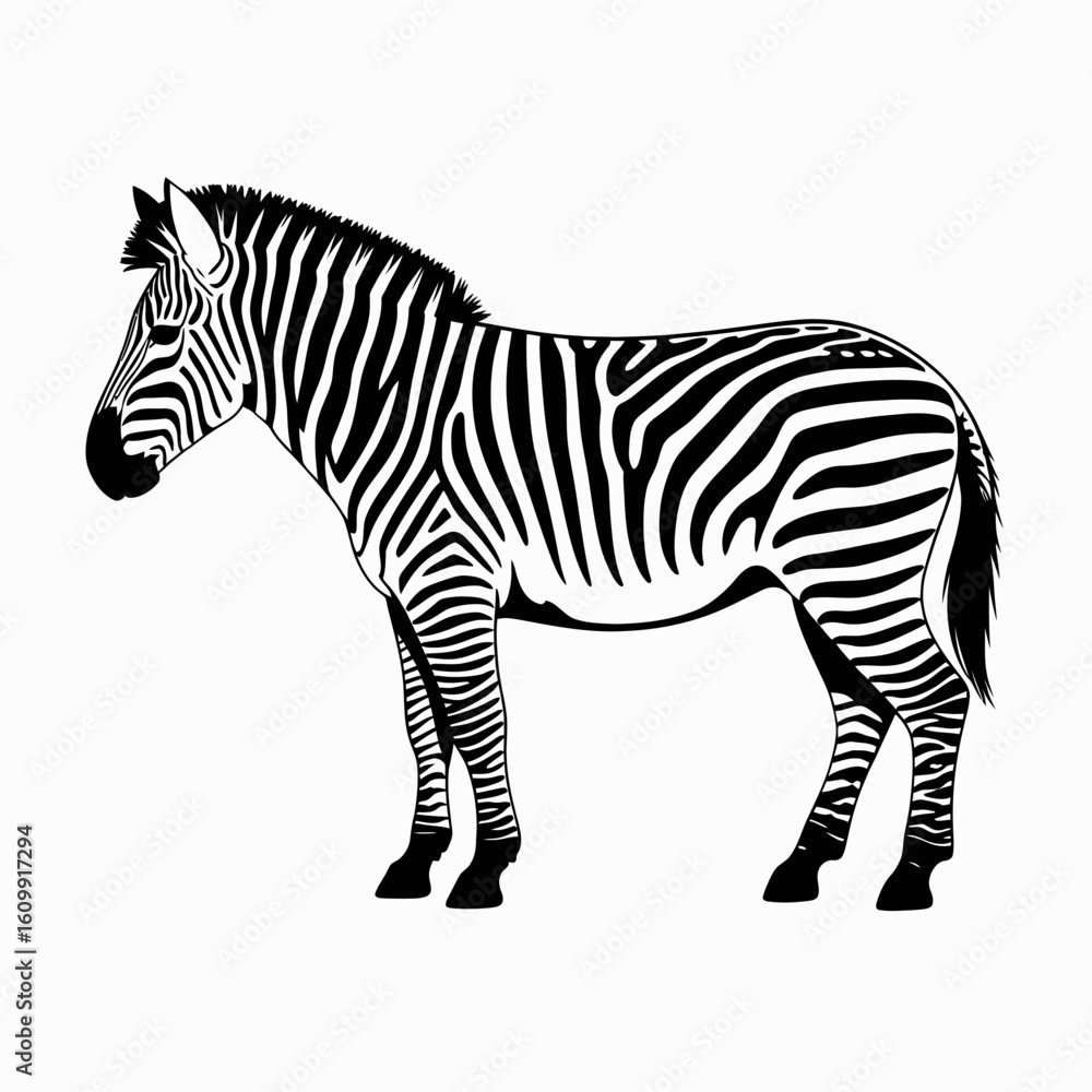 Obraz premium Zebra Illustration in Black and White Design
