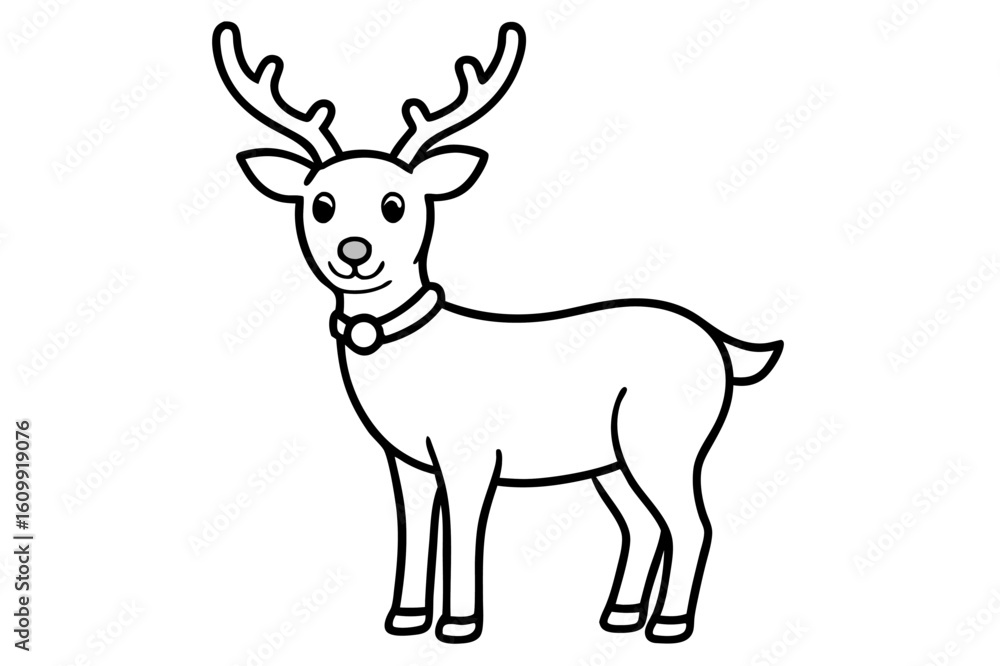 Obraz premium 🦌 A captivating vector silhouette illustration of a wild deer with majestic antlers, perfect for nature and Christmas designs