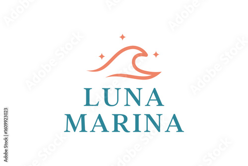Luna Marina nautical logo design