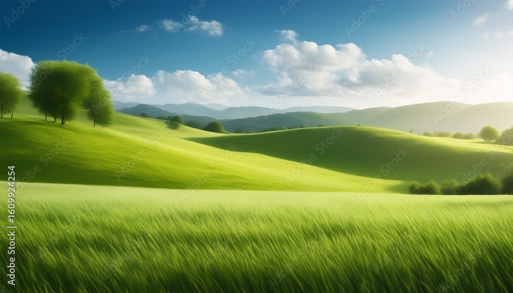 Fototapeta premium serene summer landscape 4k minimalist background with light tones