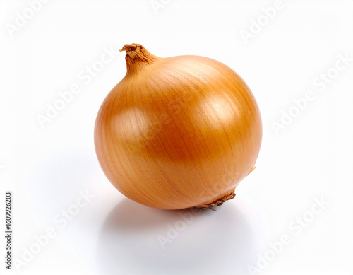 Wallpaper Mural Close-up of a Single, Golden Onion on a White Background Torontodigital.ca