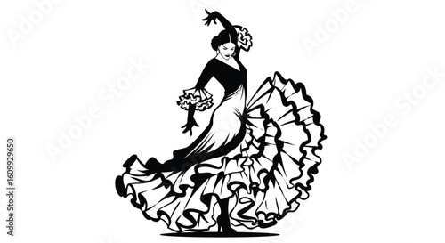 Flamenco Dancer in Traditional Dress