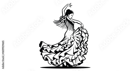 Flamenco Dancer in Traditional Dress