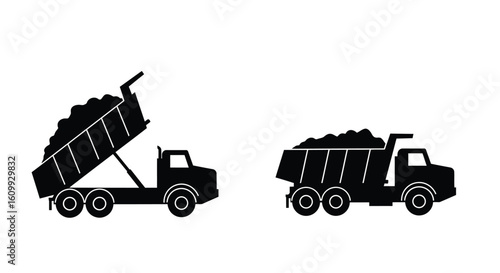 Two Dump Trucks with Cargo