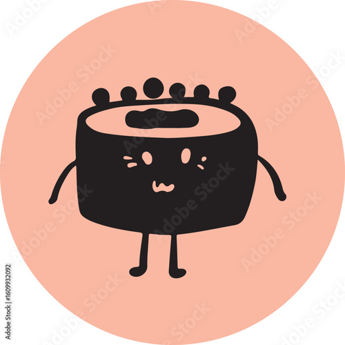 Cute sushi character japanese cuisine	
