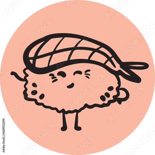 Cute sushi character japanese cuisine	
