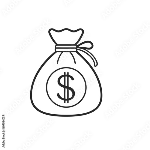 Money bag icon illustration, dollar sign