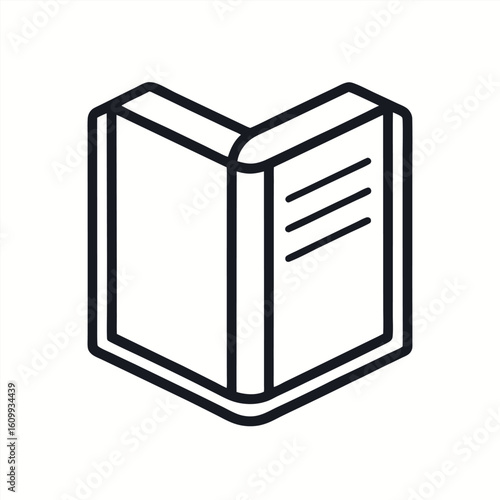 Minimal outline book icon for educational or literary themes