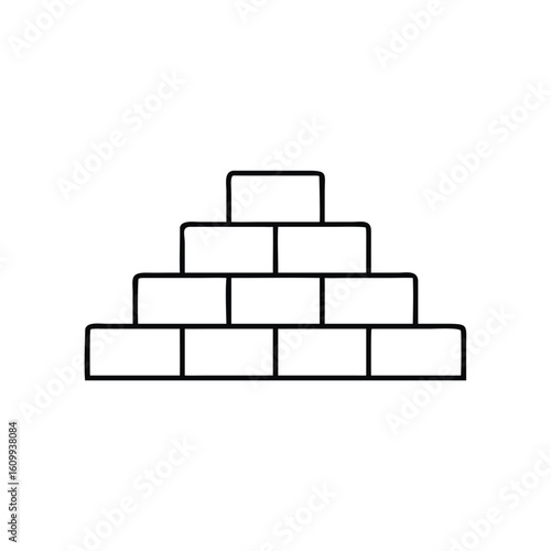 Stack of bricks icon representing construction and building materials