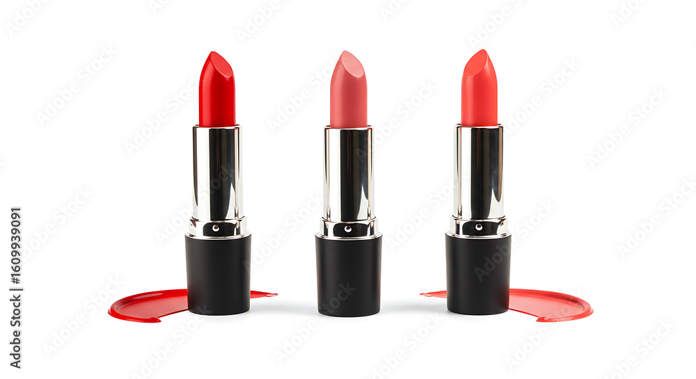 Obraz premium Vibrant lipsticks in various shades, perfect for beauty, fashion, and makeup projects