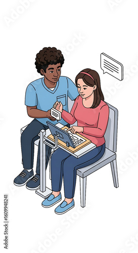 Couple communicating using sign language.