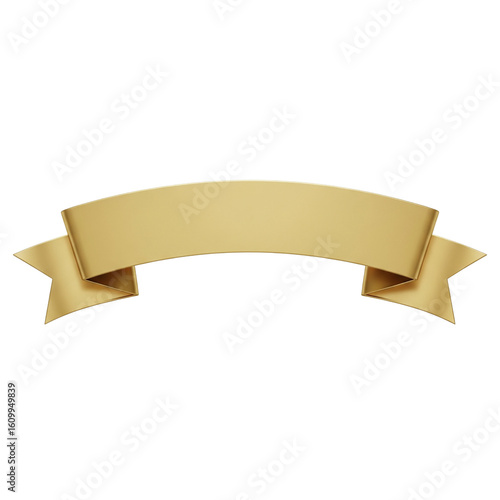 Blank gold ribbon banner for text