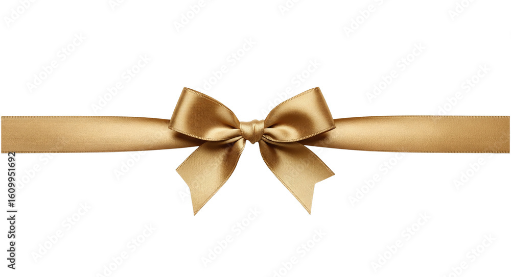 Valokuva Elegant gold satin gift bow on transparent background
