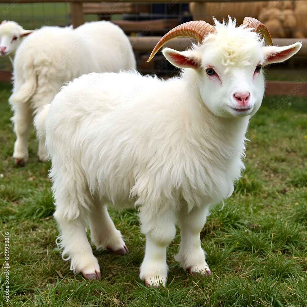 Obraz premium Angora Domestic Billy goat, Breed producing the Mohair Wool