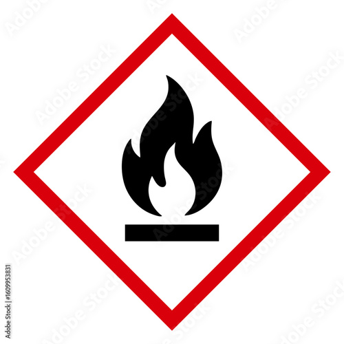 GHS Flammable Icon – Fire Hazard Symbol Vector