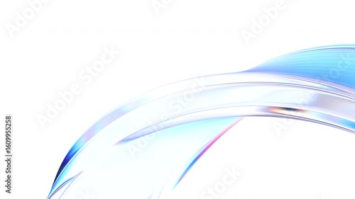 Abstract background design, glass shape with color refraction effect, 4k seamless looping animation, 3d render