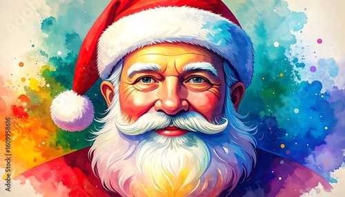 Colorful Santa portrait (2)
